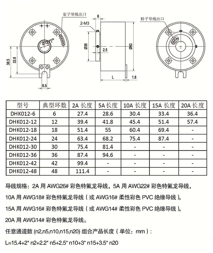 标准过孔滑环DHK012-Ⅱ系列 