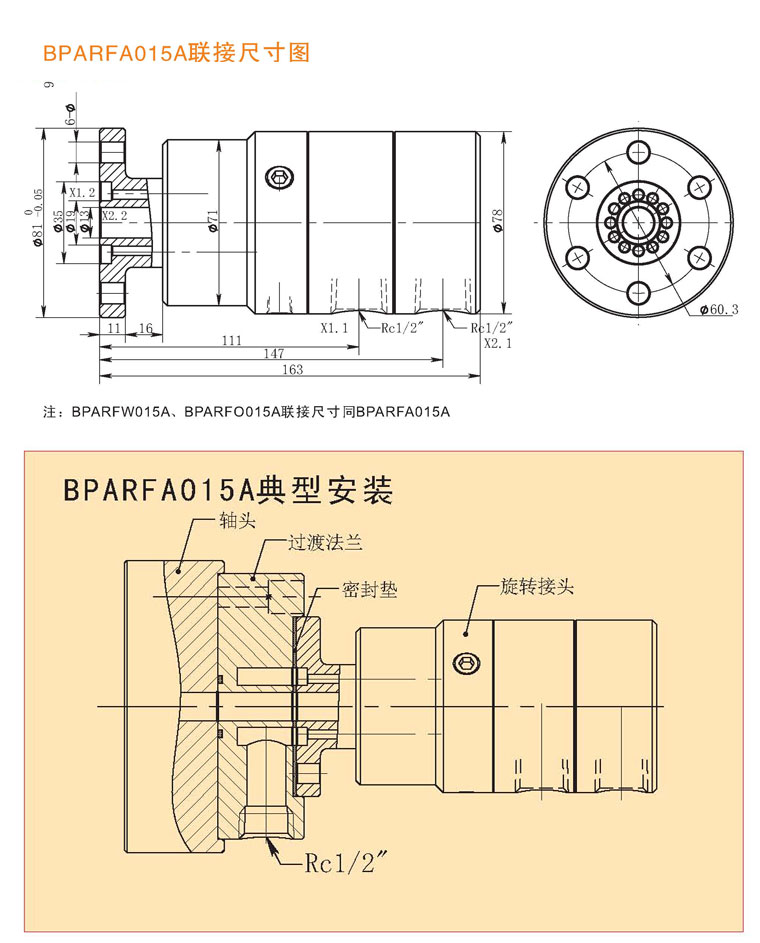 BPARFA015A系列液滑环